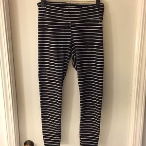 Jockey Black and White Striped Leggings